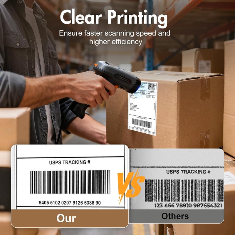 NULLTONEX Thermal Direct Shipping Labels - 4 x 6 inches Per Fanfold Labels - Pack of 500 Perforated Waterproof Tape for Small Business - Compatible for Zebra for Rollo - Image 3